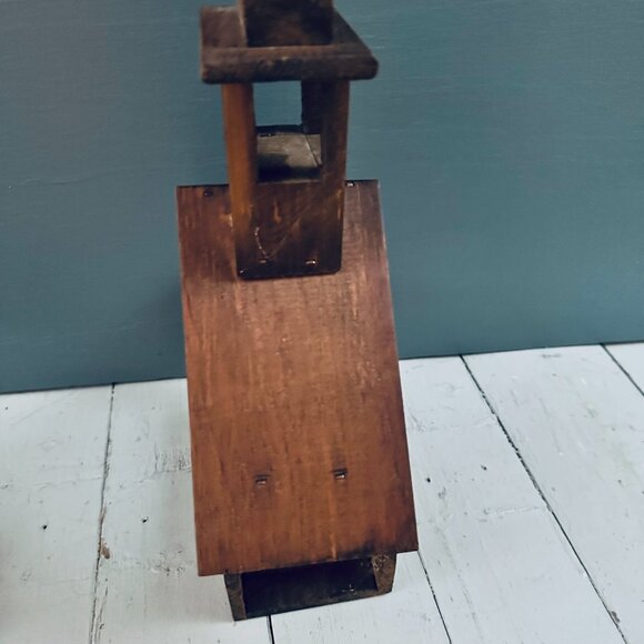 Vintage Wooden Church Display House Christmas Church Farmhouse Decor Handmade - Picture 4 of 9